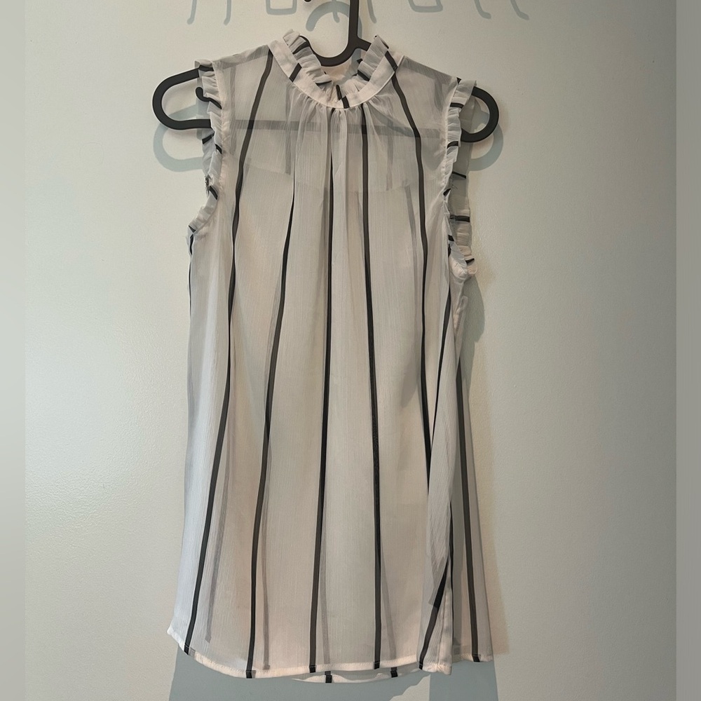 Who What Wear Sheer Striped Top